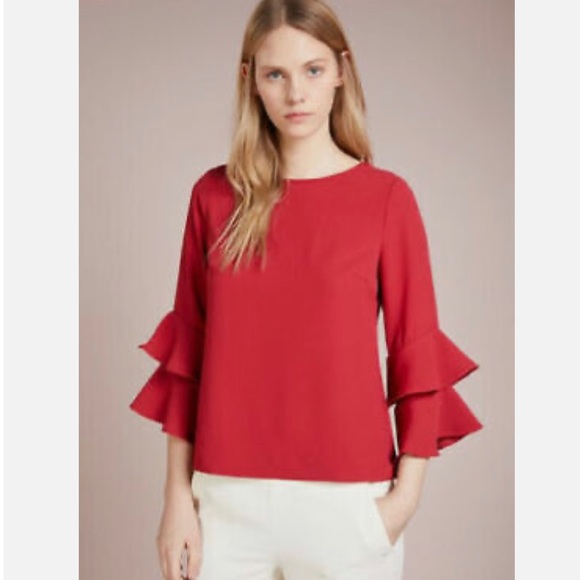 J Crew Bell Ruffle Sleeve Blouse - Picture 12 of 12